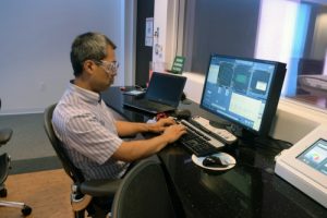 Engineer working on a computer