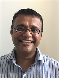 Close up of Jignesh Patel smiling