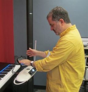 Man playing a theremin